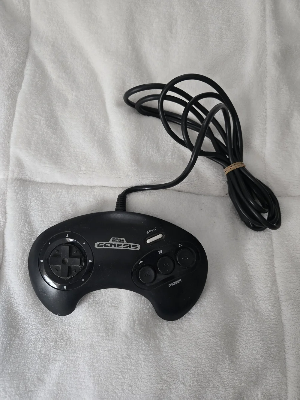 Sega Genesis Black Controller OEM Original Model 1650 Classic Gamepad Tested